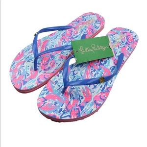 Brand New Lobster spring Lily Pulitzer Flip Flops